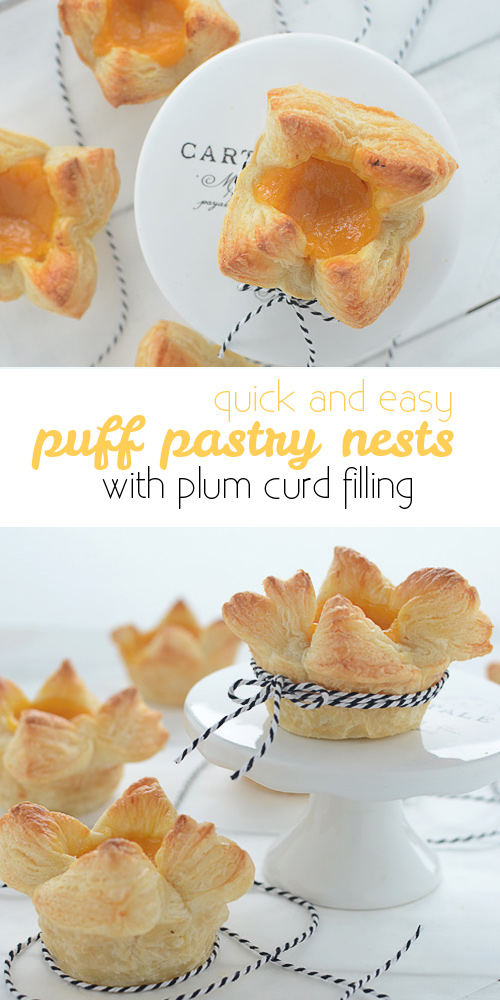 french puff pastry nests easy cookies you'll make in 20 minutes and they look so elegant with amazing mirabelle plum curd filling
