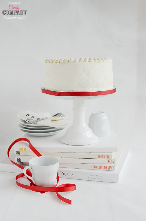 White & red cheesecake cake for Polish Independence day, moist and light this cake is perfect for any occasion.