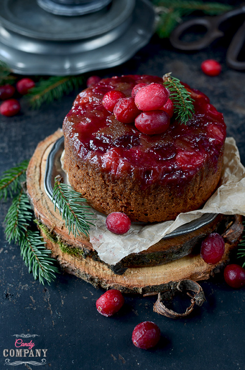 upside down cranberry gingerbread cake perfect dessert for Christmas