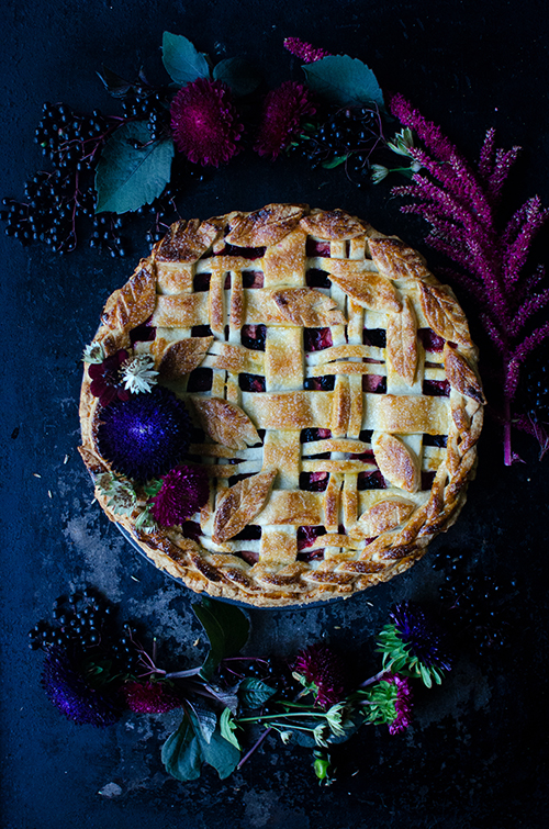 Elderberry apple pie with lattice crust. Food photography by Candy Company.