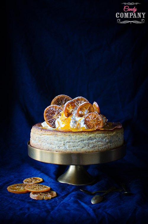 Amazing orange poppy seed cheesecake recipe! Food photography by Candy Company