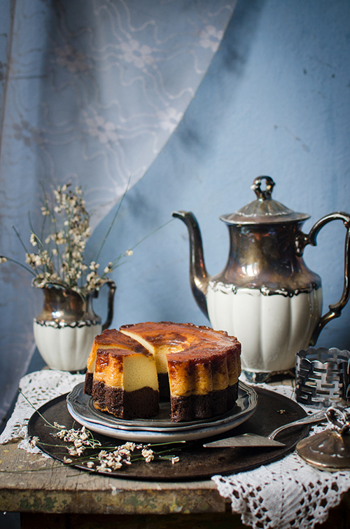Magic chocolate flan cake recipe. Food photography by Candy Company