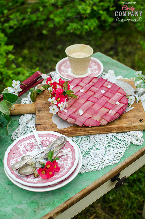 rhubarb lattice tart recipe. Food Photography by Candy Company