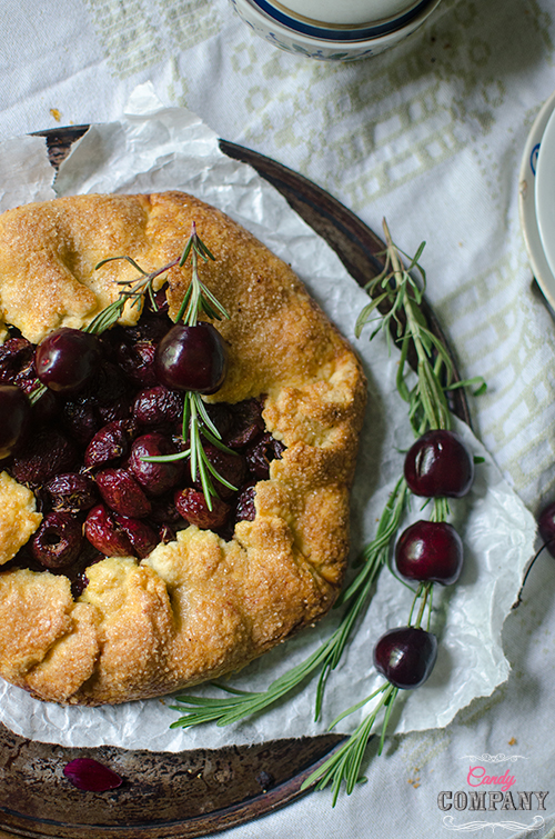 Rosemary and cherry galette recipe, Food photography by Candy Company