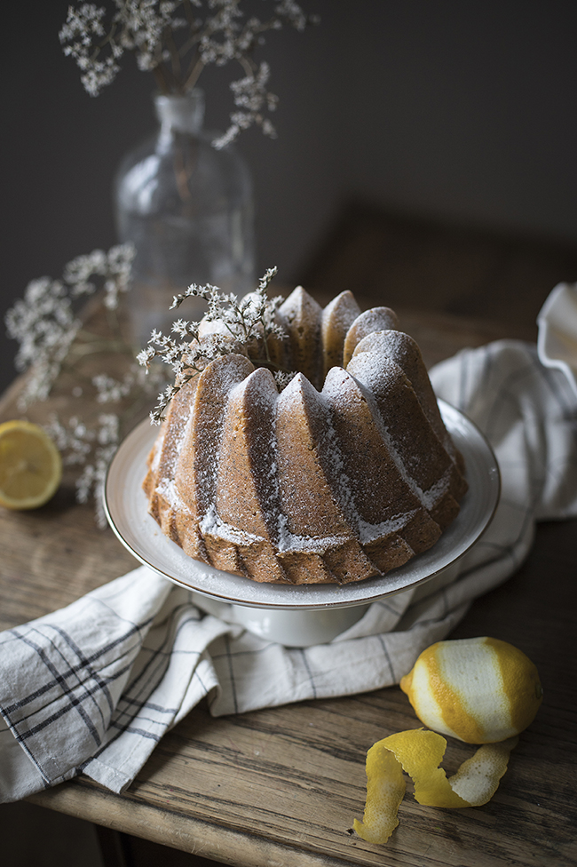 lemon poppy seed bundt cake recipe. Food photography by Candy Company