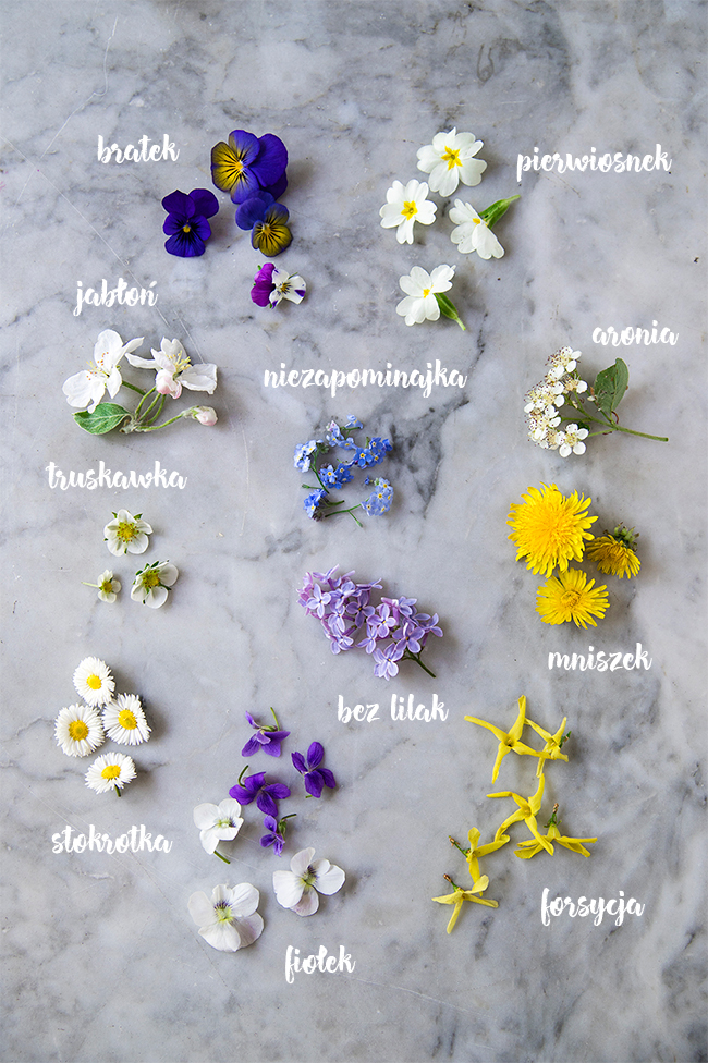 Edible flowers for cake decoration - spring